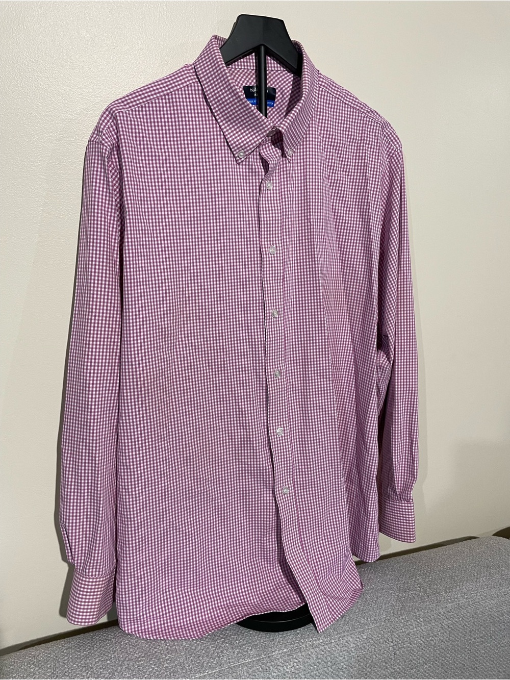 Nautica Navtech Men’s Pink Check Classic Fit Non-Iron Stretch Shirt